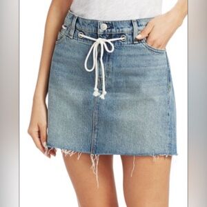 Hudson Grommet Tie Waist Denim Mini Skirt Women’s Size 25 New With Tags